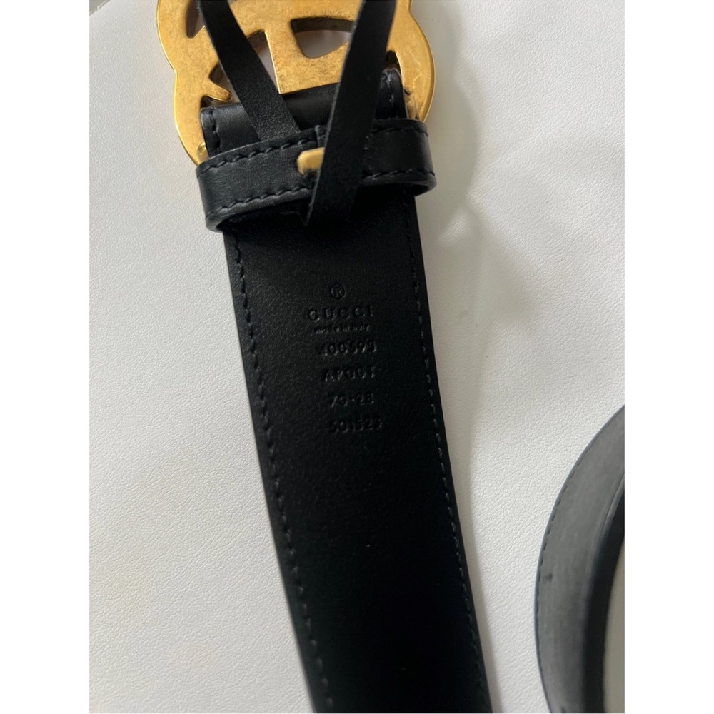 Gucci GG Marmont wide belt in black and gold hardware XS - Picture 3 of 4